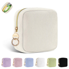 Playexen Period Bag in corduroy beige provides discreet, portable napkin and tampon storage.