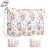 Playexen period bag: quilted bow-tie design, large blue, spacious for pads and tampons.