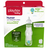 Playtex Baby Nurser Bottle with Drop-Ins liners showing air-free feeding for calmer feeds