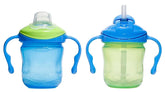 Playtex Baby Sipsters blue 6 oz sippy cup with easy-grip design for tiny hands.
