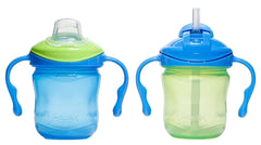Playtex Baby Sipsters blue 6 oz sippy cup with easy-grip design for tiny hands.