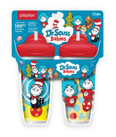 Playtex Baby Sipsters Cat in the Hat straw cup with 3D artwork for confident toddler hydration.
