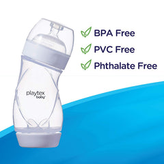 Angled design supports semi-upright feeding to help reduce reflux.