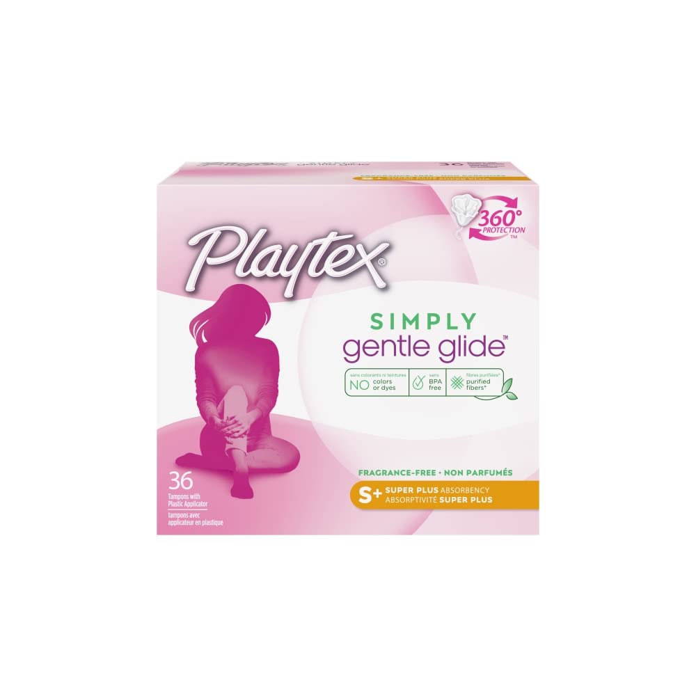 Playtex Gentle Glide 360 tampon applicator close-up for easy, smooth insertion.