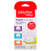 Playtex Nipple Variety Kit featuring natural latch nipple for easier latch during feeding.
