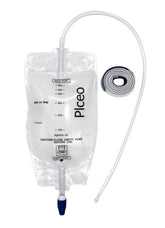 plceo clear 600ml urine drainage bag with 20-inch silicone tube for easy handling and disposal