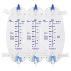 Plceo leg bag anti-reflux valve closeup for smooth drainage.