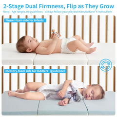 PlentiVive cooling gel memory foam on soft side supports toddler comfort