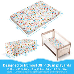 PlentiVive two sided mattress showing firm infant side and soft toddler side