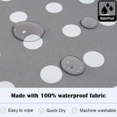 Plie gray dot bib wipe-clean fabric for quick cleanup after meals