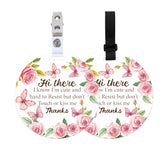 PLIGREAT dont touch sign hanging on stroller with floral butterflies for gentle baby protection