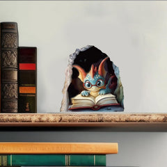 PLIGREAT dragon in the hole wall decal kit adds whimsy to kid spaces