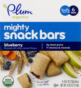 Plum Organics Mighty 4 bar front view, kid-friendly snack with vitamins and fruit.