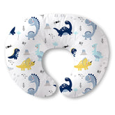 Plushii nursing pillow with dinosaur pattern close-up for cozy feeding comfort