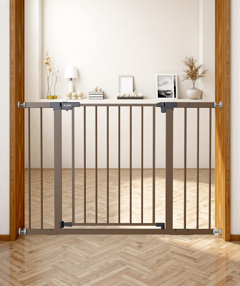 PLZOIT baby gate stairs 30-inch tall, sturdy barrier for children and pets.
