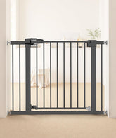 PLZOIT baby gate stairs with all-metal build offers sturdy stair safety for kids.