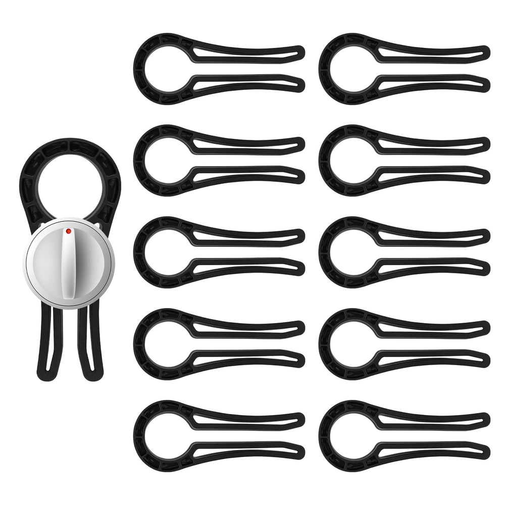 Poallu stove knob locks 10-pack covers knobs securely for enhanced kitchen safety.