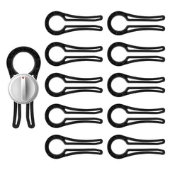 Poallu stove knob locks 10-pack covers knobs securely for enhanced kitchen safety.