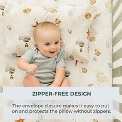 Pobi Baby Alwaysoft cotton blend pillowcase showing soft texture and stretch.