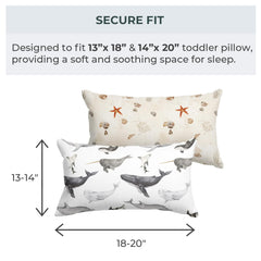 Pobi Baby envelope-closure pillowcase shown on a tidy toddler pillow.