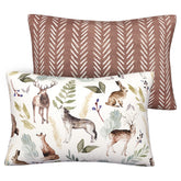 Pobi Baby Wildlife pillowcase close-up shows soft jersey knit for toddlers.