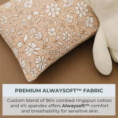 ALWAYSOFT fabric close-up showing gentle stretch for sensitive toddler skin