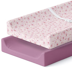 Pobibaby floral blossom changing pad cover in a 2-pack for a sweet nursery look