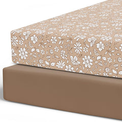 Pobibaby Meadow crib sheet in soft jersey knit for gentle sleep