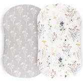 Pobibaby wildflower bassinet sheets two-pack for quick swaps