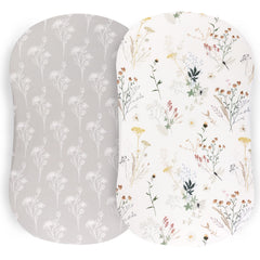 Pobibaby wildflower bassinet sheets two-pack for quick swaps