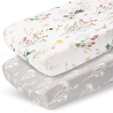 Pobibaby Wildflower changing pad cover front view for cozy diaper changes
