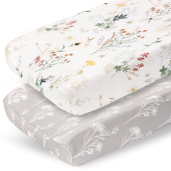 Pobibaby Wildflower changing pad cover front view for cozy diaper changes