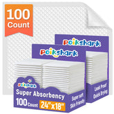 POIKSHARK 100-pack disposable changing pads 24x18 in use for clean diaper changes