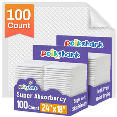 POIKSHARK 100-pack disposable changing pads 24x18 in use for clean diaper changes