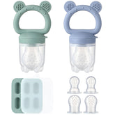 POIKSHARK baby fruit feeder 2-pack close up for safe self feeding with soft fruit
