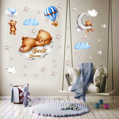 POILKMNI hot air balloon moon wall art adds whimsy for kids' rooms