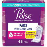 Poise 5 Drop Max Absorbency pads in packaging front view for light leaks.