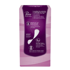 Poise Microliners Long Length liner close-up shows thin, fast-absorbing design.