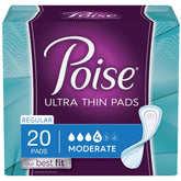 Poise Ultra Thin Pads regular unscented 80-count for discreet daily wear