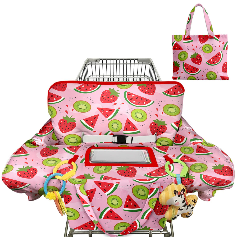 Polovillae 2-in-1 cart cover with blue sailboat design protecting against dirt on shopping trips