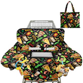 Polovillae cart cover with blue sailboat design protects baby during shopping.
