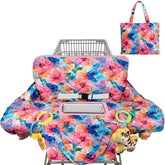Polovillae shopping cart cover with floral pattern protects baby from dirty carts.