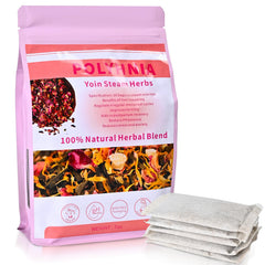 POLYHNIA Yoni Steam Herbs packaging shows 20 sachets for convenient home use.