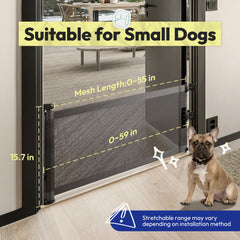 POMESEA doorway gate keeping pets contained in busy hallways.