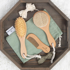 Pondering Pine wooden comb for newborns and longer hair.