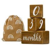 Pondering Pine baby milestone blocks in natural pine for newborn photos and monthly milestones.