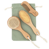 Pondering Pine natural baby hair brush with goat hair for gentle scalp care.
