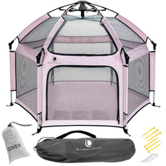 POP 'N GO Playpen Lavender fully assembled in a bright play area for safe exploration.