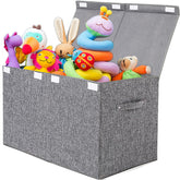 Popoly large toy box with lid for tidy toy storage and hidden contents
