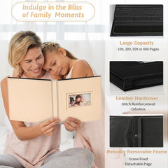 Popotop photo album interior with 800 pockets keeps a large photo collection neatly organized.